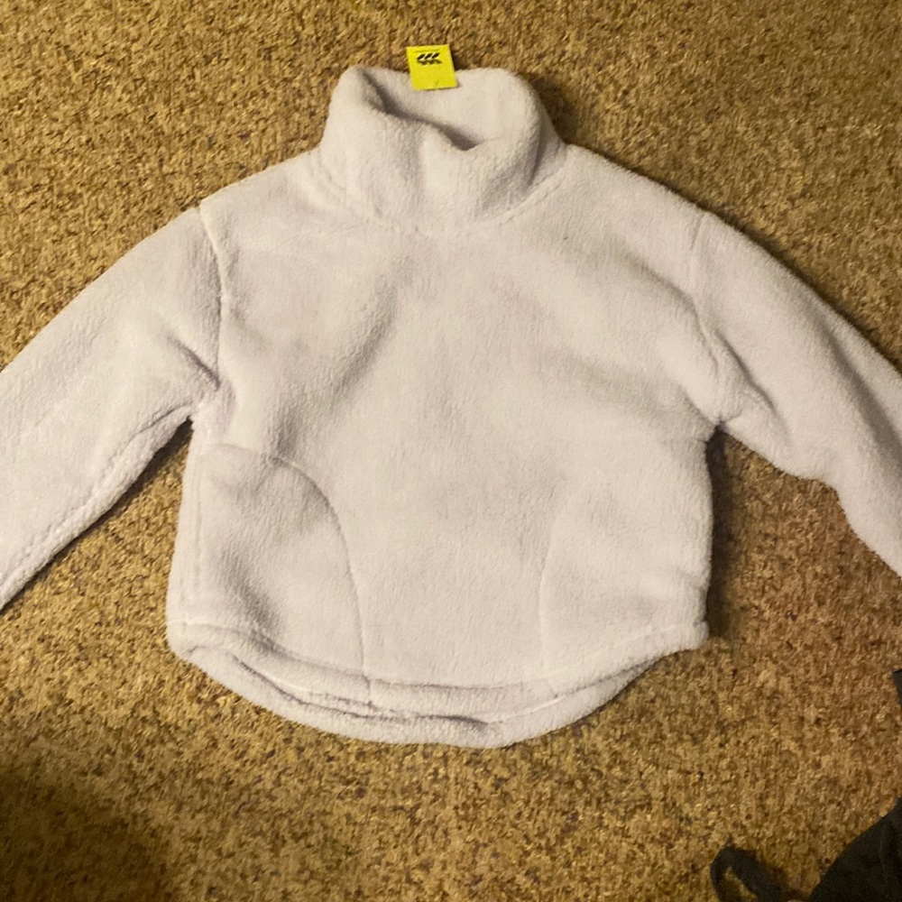 fluffy turtle neck sweatshirt
